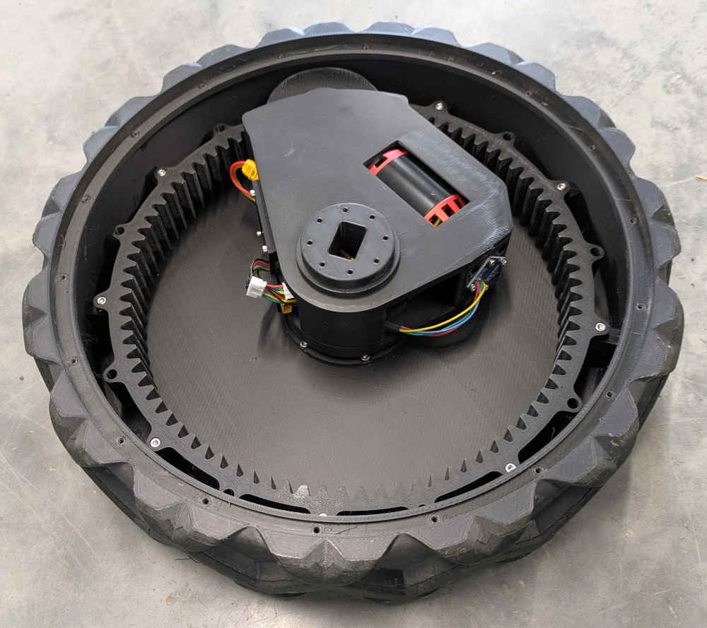 Motor assembly within a 3d-printed wheel